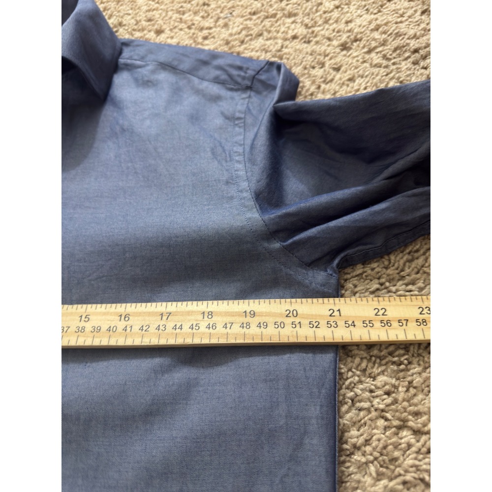Todd Snyder Mens Blue Cotton Chambray Button Down Shirt 15.5 32/33 Long Sleeve - Picture 4 of 8